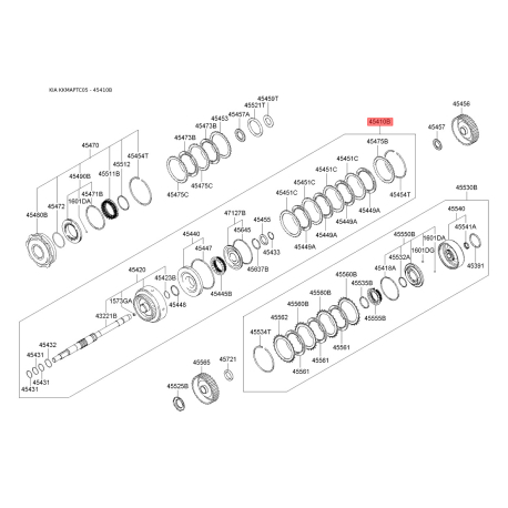 Муфта АКПП 45410-22800 Mobis - 4541022800 - схема с каталога 45410B, KKMAPTC05 4541022800