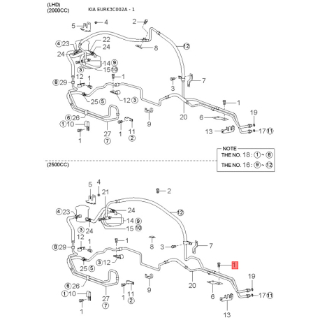 Фара основная левая 92101-3C521 Mobis - 921013C521 - схема с каталога 1, EURK3C002A 921013C521