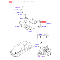 Постоянно отрицательный кабель (минус) 91961-1E720 Mobis