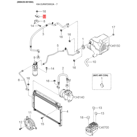 Заливна горловина, паливний бак 0K33A-42210 Mobis - 0K33A42210 - схема з каталогу 7, EURKFD002A 0K33A42210