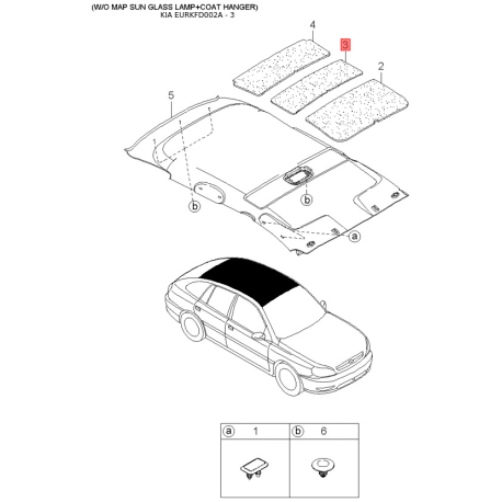 Фонарь задний левый 0K34W-51160D Mobis - 0K34W51160D - схема с каталога 3, EURKFD002A 0K34W51160D