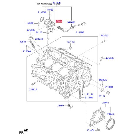 Датчик давления масла 94751-3C000 Mobis - 947513C000 - схема с каталога 94770, AKMAPS922 947513C000