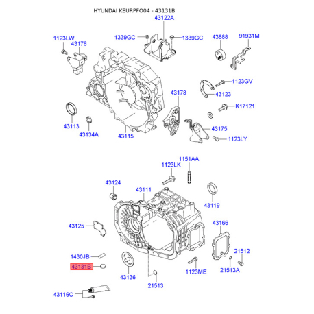 Магнит КПП 43131-3A000 Mobis - 431313A000 - схема с каталога 43131B, KEURPFO04 431313A000