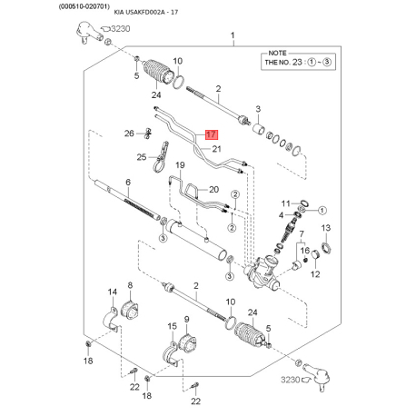 Молдинг крыши левый 0K34A-509L0 Mobis - 0K34A509L0 - схема с каталога 17, USAKFD002A 0K34A509L0