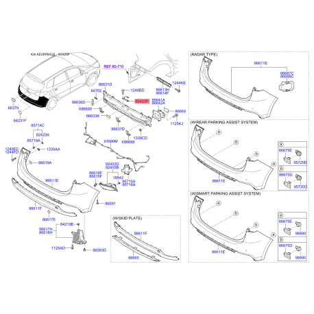 Реле, сигнализация 95420-3K100 Mobis - 954203K100 - схема с каталога 95420F, KEURPA416 954203K100