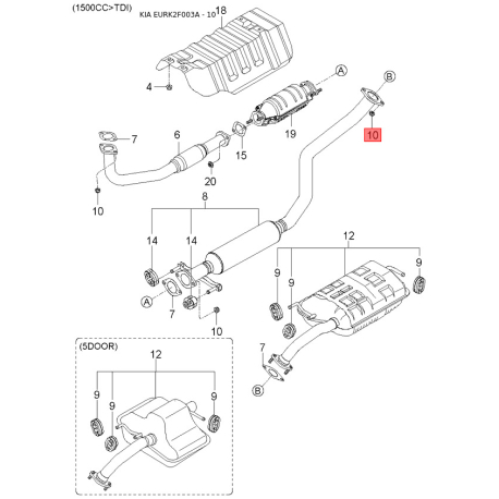 Подушка безопасности на руль 56900-2F020GW Mobis - 569002F020GW - схема с каталога 10, EURK2F003A 569002F020GW