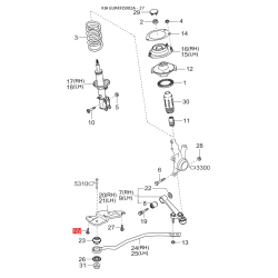 Уплотнитель (уплотнение) двери левый 0K30A-73810B Mobis