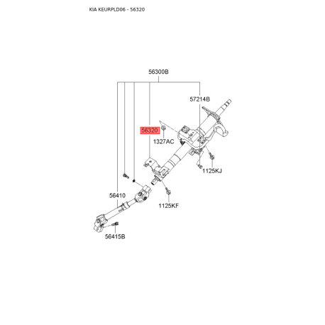 Рульова колонка 56310-2F200 Mobis - 563102F200 - схема з каталогу 56320, KEURPLD06 563102F200