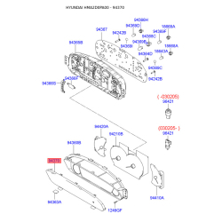 Панель приладів, у сборі та комплектуючи 94360-2D501 Mobis