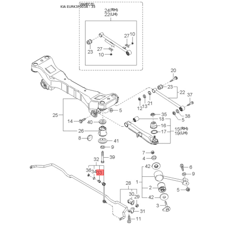 Магнитола 96126-38100 Mobis - 9612638100 - схема с каталога 33, EURK3F003A 9612638100