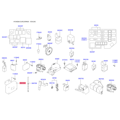 Багатофункціональне реле 95400-25610 Mobis - 9540025610 - схема з каталогу 95410G, EUR250PA00 9540025610