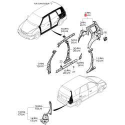 Уплотнитель (прокладка), стекло двери правый 0K2FA-58605 Mobis