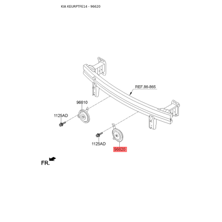 Звуковий сигнал 96620-4U400 Mobis - 966204U400 - схема з каталогу 96620, KEURPTFE14 966204U400