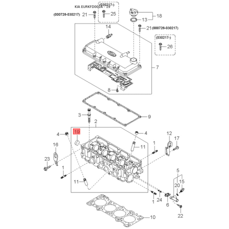 Кришка, ручка дверей ліва 0K30A-59410 Mobis - 0K30A59410 - схема з каталогу 19, EURKFD002A 0K30A59410