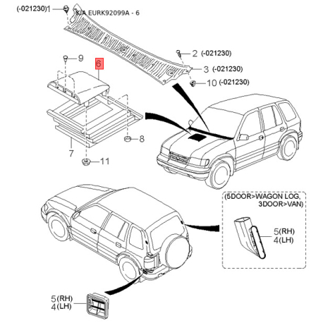 Топливопровод 0K084-45711 Mobis - 0K08445711 - схема с каталога 6, EURK92099A 0K08445711