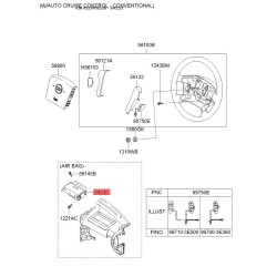 Подушка безопасности пассажирская на переднюю панель 84500-3E600 Mobis