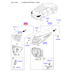 Фонарь задний левый 92405-2S020 Mobis