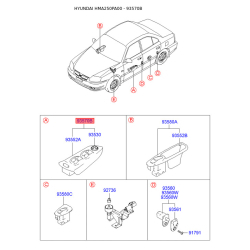 Блок кнопок склопідйомника 93570-25105PK Mobis