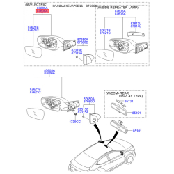 Зеркало наружное заднее правое 87620-3X160 Mobis