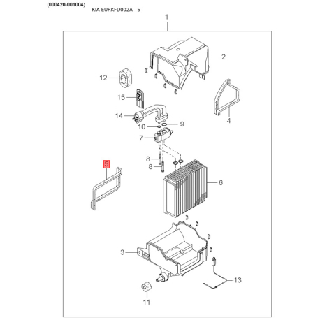 Чохол півосі (пильник) приводного валу 0K30B-22540 Mobis - 0K30B22540 - схема з каталогу 5, EURKFD002A 0K30B22540