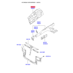 Бризговик передній без лонжерона лівий 64501-26202 Mobis
