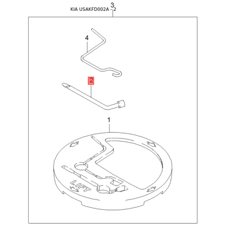 Облицювання / захисна накладка, боковина ліве 0K30A-51982 Mobis - 0K30A51982 - схема з каталогу 2, USAKFD002A 0K30A51982