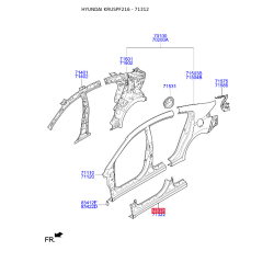 Порог пола (кузов) левый 71312-F2D00 Mobis