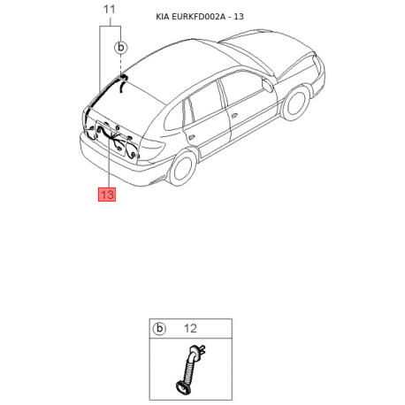 Брызговик передний правый 0K30A-51881 Mobis - 0K30A51881 - схема с каталога 13, EURKFD002A 0K30A51881