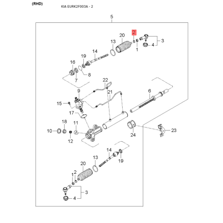 Катушка, электромагнитное сцепление - копрессор 97640-2F000 Mobis - 976402F000 - схема с каталога 2, EURK2F003A 976402F000