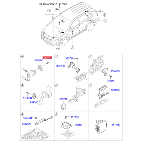 Система регулирования скорости 11290-06141 Mobis - 1129006141 - схема с каталога 1129AD, AKMAPXMA12 1129006141