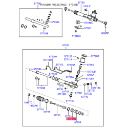Ущільнююче кільце валу, кермовий механізм 57714-39000 Mobis
