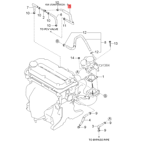 Щуп уровня масла 0K30E-10450A Mobis - 0K30E10450A - схема с каталога 5, USAKFD002A 0K30E10450A