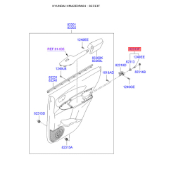 Пистон (клипса) обивки двери 82313-3B050GF Mobis