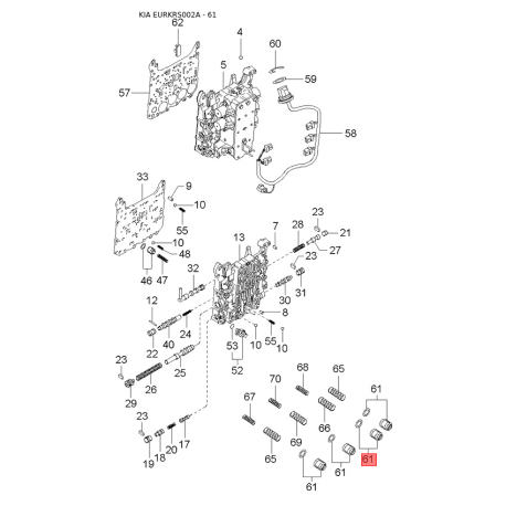 Уплотнительное кольцо, гидравлический фильтр MFU61-21514A Mobis - MFU6121514A - схема с каталога 61, EURKRS002A MFU6121514A