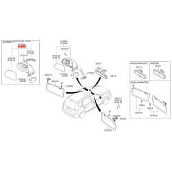 Зеркало наружное заднее левое 87610-1D330 Mobis