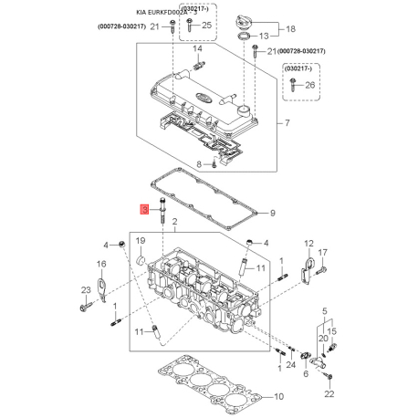 Сухар пружини клапана 0K30C-12114 Mobis - 0K30C12114 - схема з каталогу 3, EURKFD002A 0K30C12114