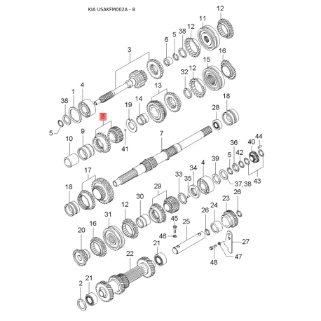 Блок управления, кондиционер 0K070-61C14 Mobis - 0K07061C14 - схема с каталога 8, USAKFM002A 0K07061C14