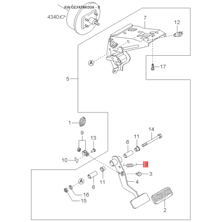 Пістон (кліпса) оббивки багажника KKY03-68865 Mobis - KKY0368865 - схема з каталогу 8, GEXKFAK00A KKY0368865