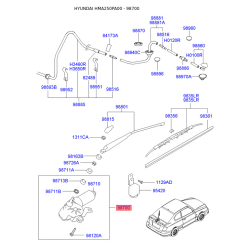 Двигун склоочисника 98700-25000 Mobis