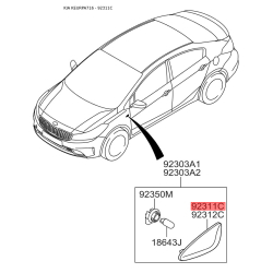 Корпус, фонарь указателя поворота левый 92311-1Y000 Mobis