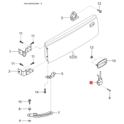 Замок задней двери 0K011-62310B Mobis