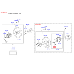 Кнопки керма з накладкою 56190-25000 Mobis