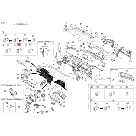 Выключатель 93740-2G000S8 Mobis - 937402G000S8 - схема с каталога 64, EURK2G005A 937402G000S8