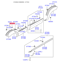 Кріплення підкрилка і бризковика 87701-3B000 Mobis