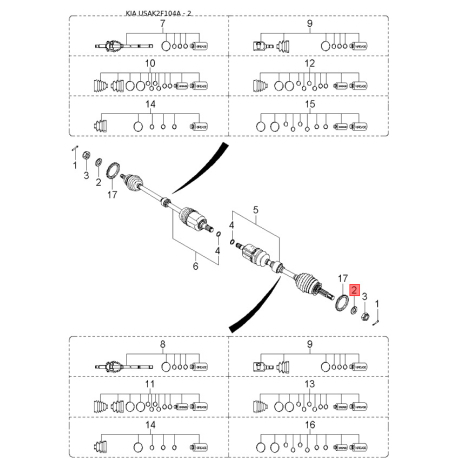 Панель приборов (щиток), в сборе и комплектующие 94310-2F000 Mobis - 943102F000 - схема с каталога 2, USAK2F104A 943102F000