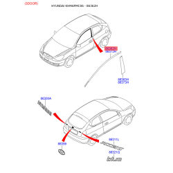Облицювання / захисна накладка, боковина ліве верхнє 86362-1E201 Mobis