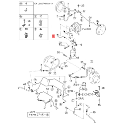 Трубопровід гальмівного приводу передній 0K011-45250D Mobis