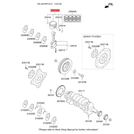 Поршень 23041-3CFN0 Mobis - 230413CFN0 - схема з каталогу 23410G, AEURPC615 230413CFN0