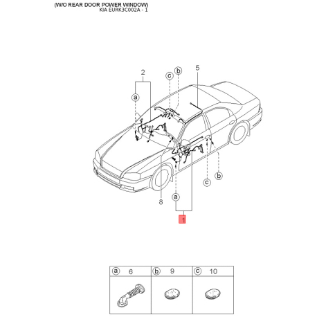 Панель приладів, у сборі та комплектуючи 94003-3C950 Mobis - 940033C950 - схема з каталогу 1, EURK3C002A 940033C950