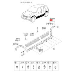 Вал (ось) рычага переключения 0K011-17469 Mobis